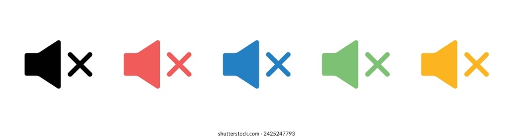 vector mute sound icons set