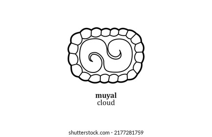 símbolo de mayan vector muyal (nube) icono de ilustración jeroglyp
