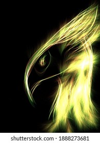 Vektormysteriöser Vogel auf abstrakter Illustration