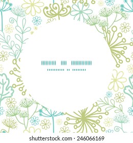 Vector mysterious green garden frame seamless pattern background