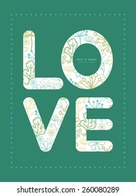 Vector mysterious green garden love text frame pattern invitation greeting card template
