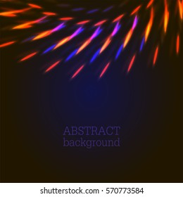 Vector mystic illustration of bright bokeh shining flares of street evening lights, fireworks and disco ball sparkles with copy space