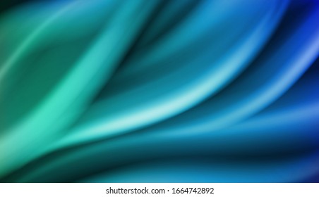 Fondo azul místico vectorial. Vapor ahumado, Flujo nuboso, Olas fluidas. Resumen 3d Bg para afiches, pancartas y anuncios de fiestas nocturnas.