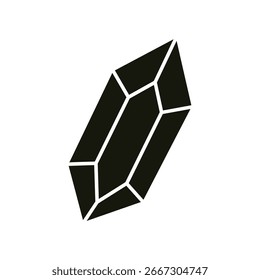 Vector mystical crystal stone clipart. Dark shiny gem illustration for Halloween. Magic and witchcraft themes element in flat design.