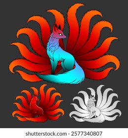 Vector of the mythological fox demon which is very good for design or for vector design needs