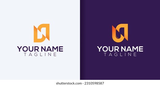 Vector N Logo in two color variations. Beautiful Logotype design for luxury company branding