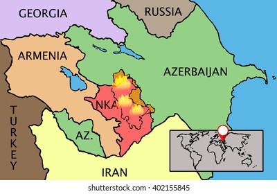 Vector Nagorno Karabakh Republic Map 