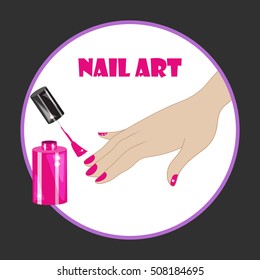 vector nail art concept illustration. element for glamour beauty salon logo.