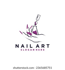 diseño de logotipo de esmalte de uñas vectoriales con estilo creativo abstracto