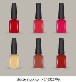 Vector nail polish set illustration