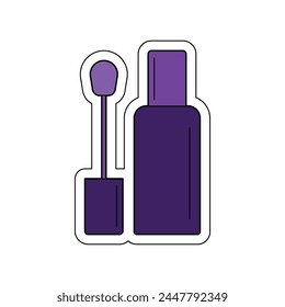 Pegatina de esmalte de uñas de Vector sobre fondo blanco.