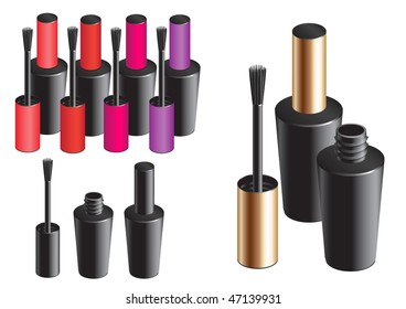 Vector nails enamel isolated on the white background