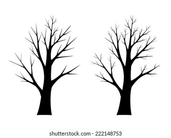 Vector Naked Trees Silhouettes Stock Vector (Royalty Free) 222148753