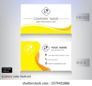 vector name card yellow curve line.