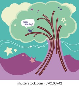 Vector name day card illustration