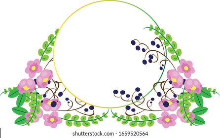 Vector name of invitation card with a beautiful flower border frame