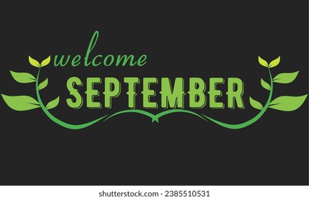 vector of the name of the month of september with a light black background