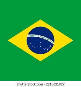 Vector name of Ordem E Progresso on brazil flag. Icon national of brazil