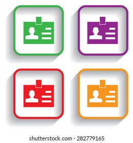  Vector name tag for ID - human, user, member