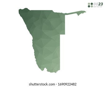 Vector of Namibia map green polygon triangle mosaic with white background. style gradient.