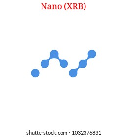 Vector Nano (XRB) digital cryptocurrency logo. Nano (XRB) icon. Vector illustration isolated on white background.