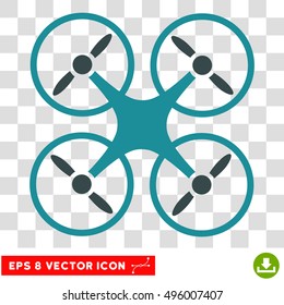 Vector Nanocopter EPS vector icon. Illustration style is flat iconic bicolor soft blue symbol on a transparent background.