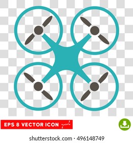 Vector Nanocopter EPS vector icon. Illustration style is flat iconic bicolor grey and cyan symbol on a transparent background.