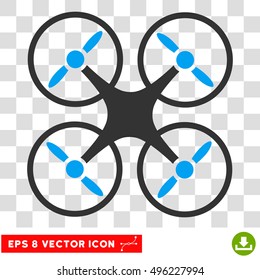 Vector Nanocopter EPS vector icon. Illustration style is flat iconic bicolor blue and gray symbol on a transparent background.