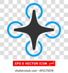 Vector Nanocopter EPS vector pictograph. Illustration style is flat iconic bicolor blue and gray symbol on a transparent background.