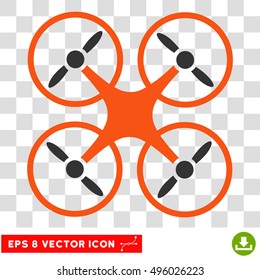 Vector Nanocopter EPS vector pictograph. Illustration style is flat iconic bicolor gray and orange symbol on a transparent background.