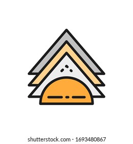 Vector napkin holder flat color line icon.