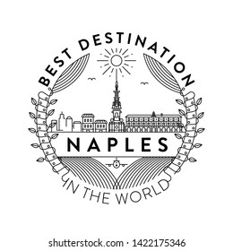 Vector Naples City Badge, Linear Style