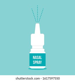 Vector nasal spray icon, illustration for medical, health care design.