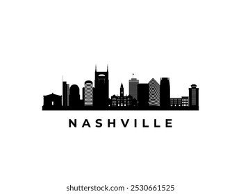 Vektor Nashville Skyline. Reisen Buenos Aires berühmte Wahrzeichen. Geschäfts- und Tourismuskonzept für Präsentation, Banner, Website.