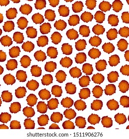 Vector nasturtium flower seamless pattern isolated on white. Red colour textile design