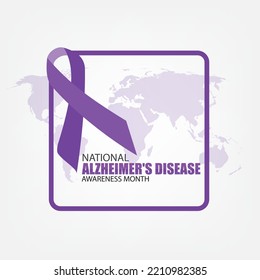 Vector National Alzheimer's Disease Awareness Month. Simple and elegant design