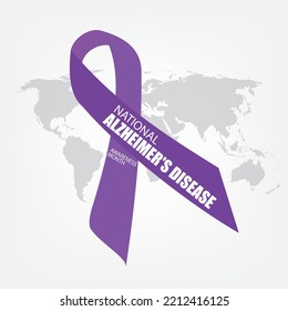 Vector National Alzheimer's Disease Awareness Month. Simple and elegant design