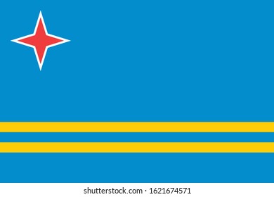 Vector national Aruba flag, Aruba flag illustration