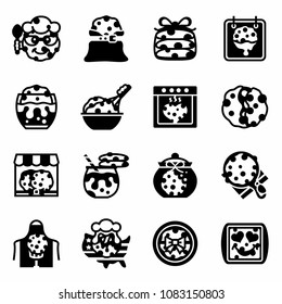 Vector National Chocolate Chip Cookie Day icon set