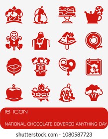 Vector National Chocolate Covered Anything icon set