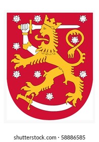 Vector national coat of arms of Finland