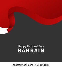 Vector of National Day in Arabic calligraphy style with Bahrain flags. Bahrain independence day.  