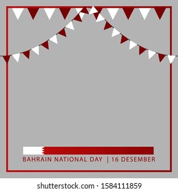 Vector of National Day in Arabic calligraphy style with Bahrain flags. Bahrain independence day. 