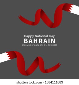 Vector of National Day in Arabic calligraphy style with Bahrain flags. Bahrain independence day.  