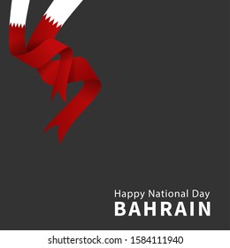 Vector of National Day in Arabic calligraphy style with Bahrain flags. Bahrain independence day.  