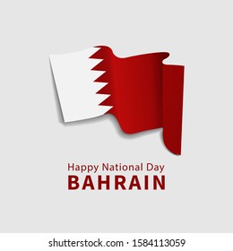 Vector of National Day in Arabic calligraphy style with Bahrain flags. Bahrain independence day.  