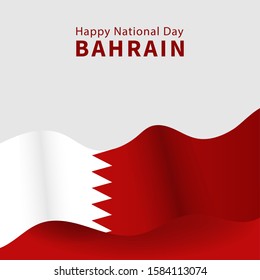 Vector of National Day in Arabic calligraphy style with Bahrain flags. Bahrain independence day.  