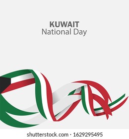 Vector of National Day with Kuwait Flags. Celebration of Kuwait's national day on February 25. Vector Illustration