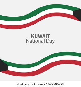 Vector of National Day with Kuwait Flags. Celebration of Kuwait's national day on February 25. Vector Illustration