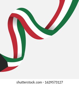 Vector of National Day with Kuwait Flags. Celebration of Kuwait's national day on February 25. Vector Illustration